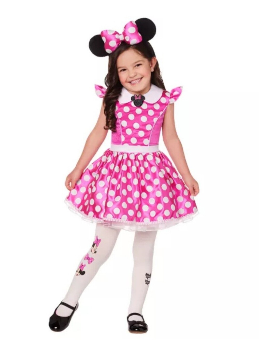 Minnie Mouse Disney Dress Costume w/ Ears from Spirit Halloween, Size 5T-6T.